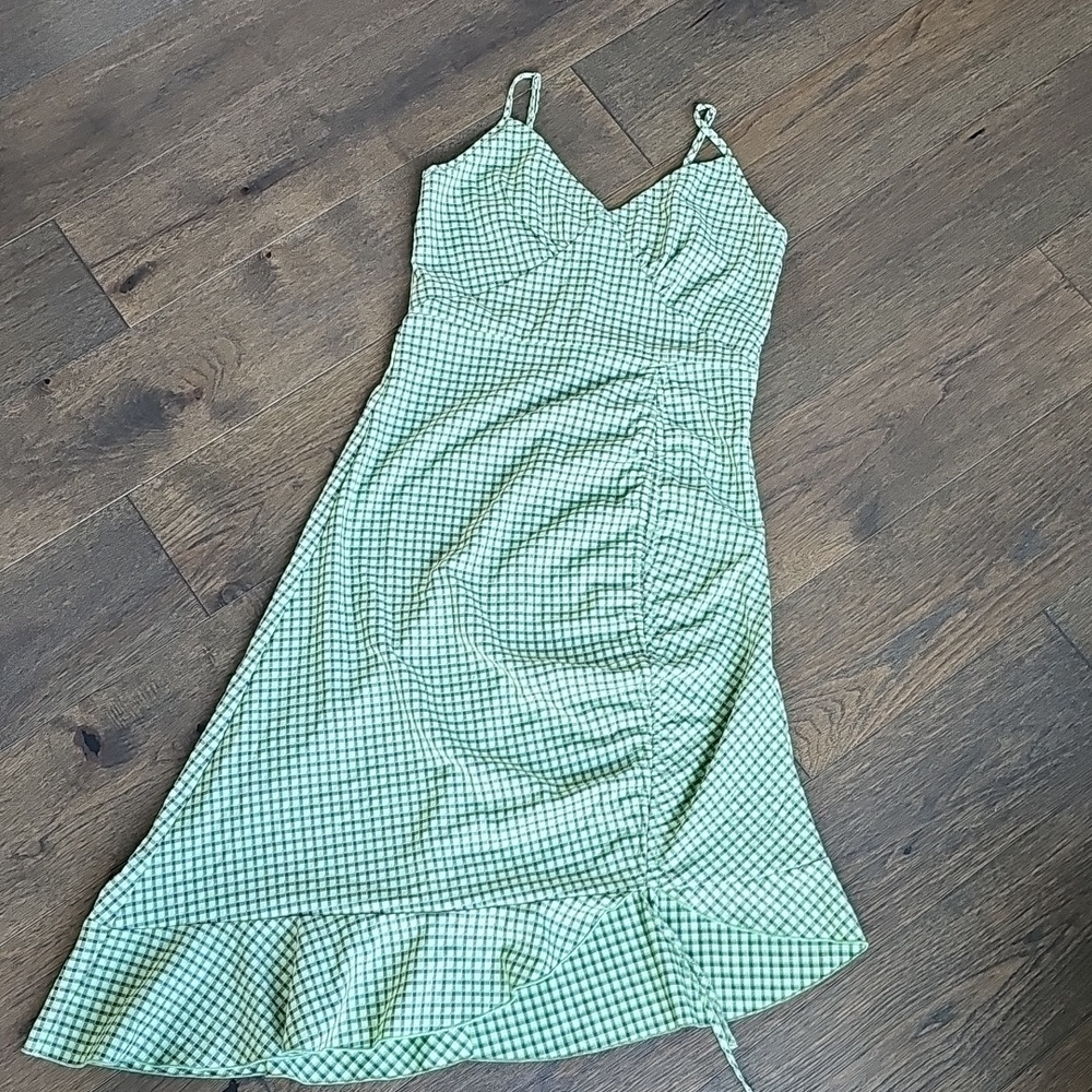 Cider Green Gingham Midi Dress - Picture 10 of 12